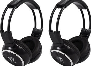 (2) Rockville RFH3 Wireless Infrared IR Car Headphones for Any Car Monitor New
